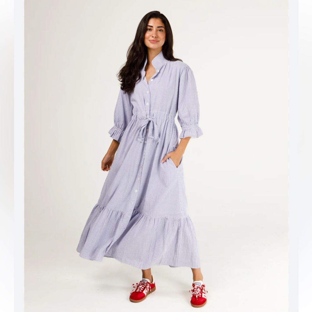 Holly Shae Catherine Pinstripe Seersucker M/L Bestseller Dress